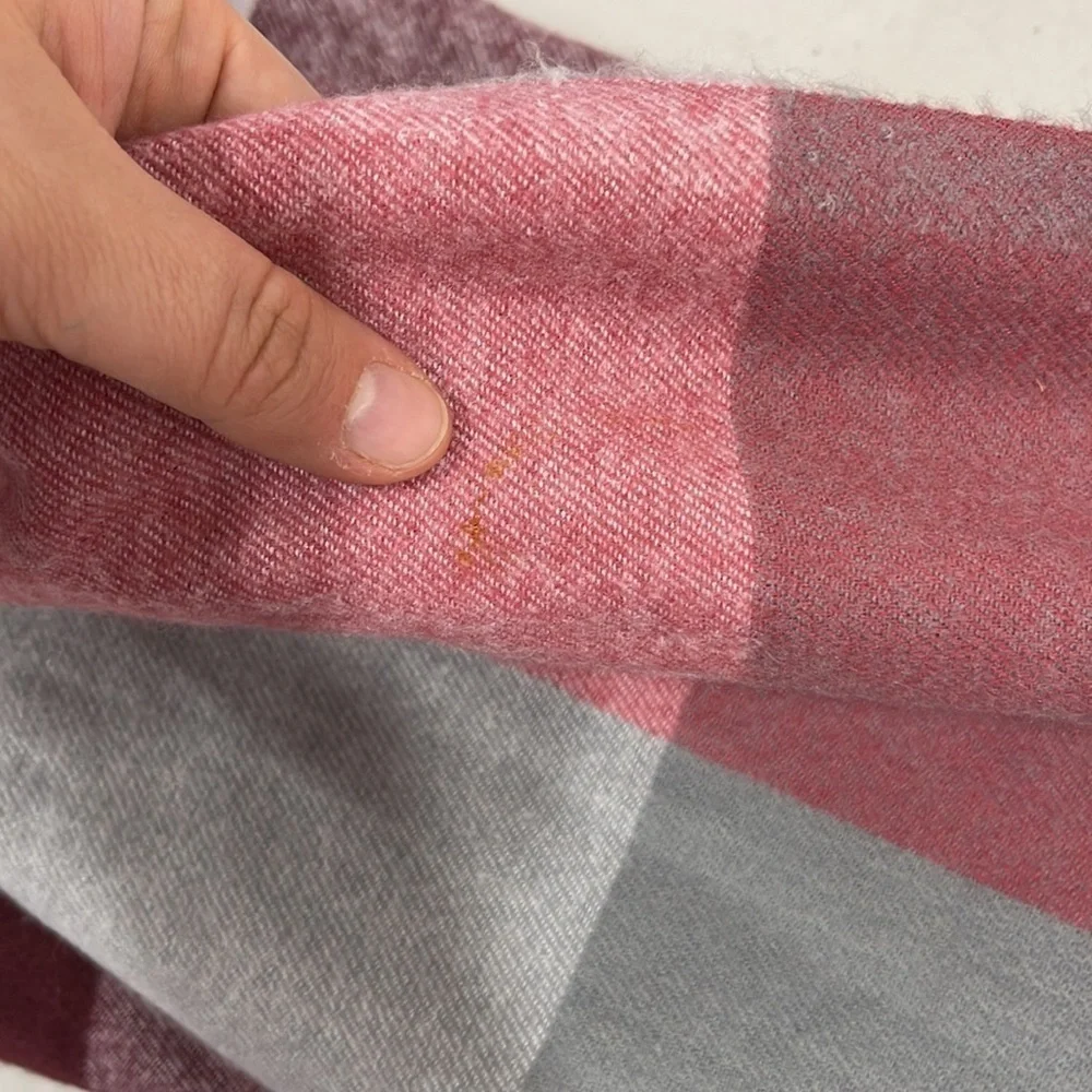 Lane Bryant Oversized Cozy Plaid Winter Fringe Blanket Scarf New Red Grey